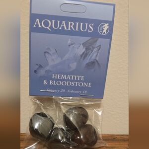 Aquarius Zodiac Hematite & Bloodstone Set